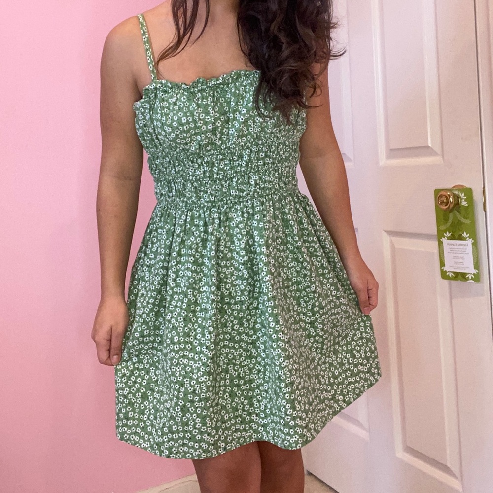 Green Floral Spring Dress